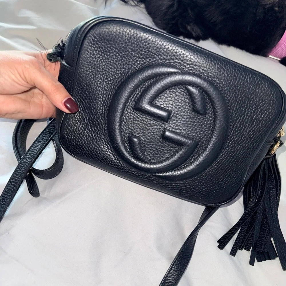 Gucci Black Pebbled Leather disco Crossbody Bag - Picture 3 of 8